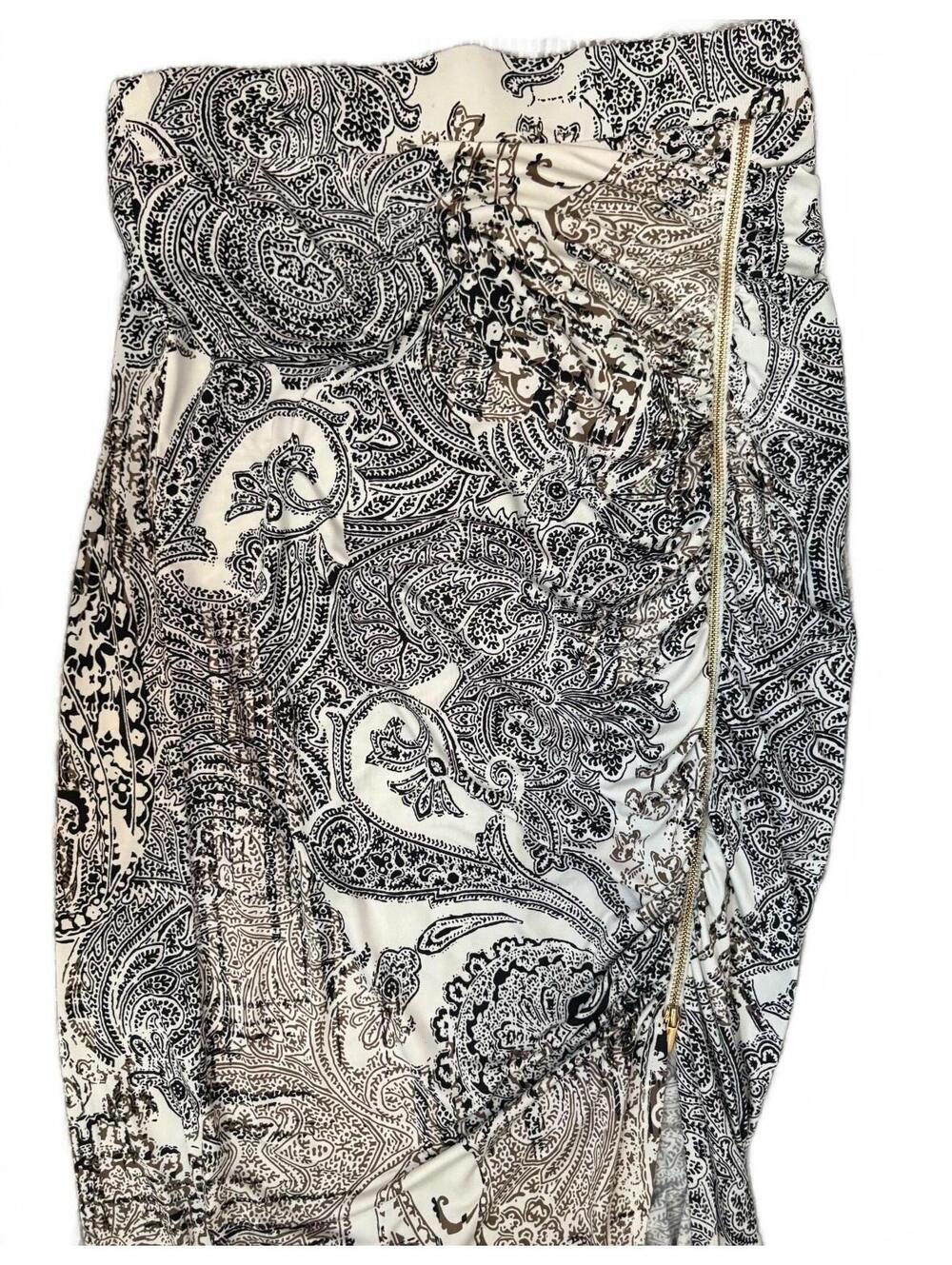 Cache Women's Black and White Paisley Print Convertible Tube Dress/Skirt Size 2